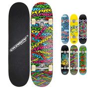 Osprey | Complete Skateboard 31 x 8-inch, Double Kick 9 Ply Chinese Maple Deck for Kids, Teens Adult and Beginners, Stickers, Multiple Designs