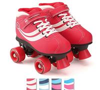 Osprey Disco Quad Roller Skates for Adults and Kids, Retro Roller Boots with ABEC 7 Bearings, UK ADULT 4/EU 37, Red