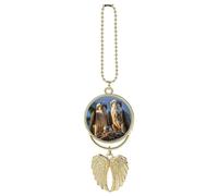 Osprey Eagle Birds Car Rear View Mirror Charms Universal Vehicle Pendant Hanging Ornament for Interior Decor Golden-style
