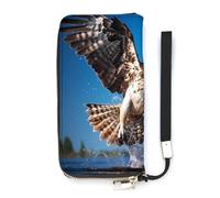Osprey Flying North America Slim Wallet for Women Long Purse Cute Clutch Wristlet Handbag Card Holders
