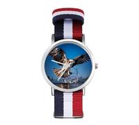 Osprey Flying North America Sport Watch for Men Women Nylon Strap Wrist Watch Analog Quartz Watch