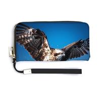 Osprey Flying North America Womens Wristlet Wallet Leather Long Purse Card Holder Clutch Handbag
