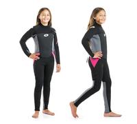 Osprey Girls' Osp Long - Origin Full Length Wetsuit, Black Pink, Small Size 26 UK