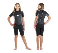 Osprey Kids Girls Origin 3 mm Shorty Summer Wetsuit, Black/Pink, XXXS