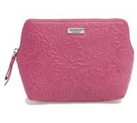 OSPREY Leather Medium Makeup Bag, Fuchsia Pink