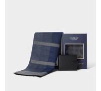 OSPREY LONDON Men's The Coin Wallet & Scarf Gift Set in Mid Blue OSPREY LONDON Mid Blue One Size
