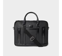 OSPREY LONDON Men's The Frontline Waxed Canvas & Leather Laptop Bag in Black OSPREY LONDON Black
