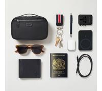 OSPREY LONDON Men's The Frontline Waxed Canvas & Leather Tech Travel Pouch in Black OSPREY LONDON Black One Size