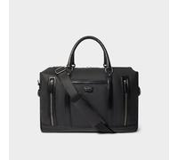 OSPREY LONDON Men's The Frontline Waxed Canvas & Leather Weekender Bag in Black OSPREY LONDON Black