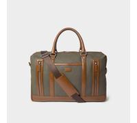 OSPREY LONDON Men's The Frontline Waxed Canvas & Leather Weekender Bag in Khaki OSPREY LONDON Khaki