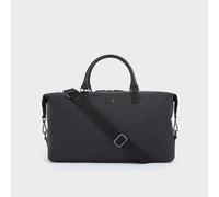 OSPREY LONDON Men's The Grantham Waxed Canvas & Leather Weekender Bag in Black OSPREY LONDON Black