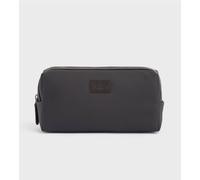 OSPREY LONDON Men's The Small Grantham Waxed Canvas & Leather Washbag in Black OSPREY LONDON Black One Size
