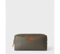OSPREY LONDON Men's The Small Grantham Waxed Canvas & Leather Washbag in Khaki OSPREY LONDON Khaki One Size