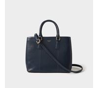 OSPREY LONDON Women's The Adaline High Shine Leather Work Bag in Mid Navy OSPREY LONDON Mid Navy One Size