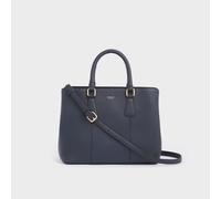 OSPREY LONDON Women's The Adaline Mini Leather Grab Bag in Navy OSPREY LONDON Navy One Size