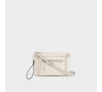 OSPREY LONDON Women's The Ruby Leather Crossbody Clutch Bag in Stone OSPREY LONDON Stone One Size