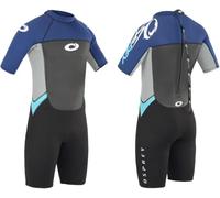 Osprey Men's Shorty 3 mm Summer Wetsuit, Adult Short Sleeve Neoprene Surfing Diving Wetsuit, Origin, Multiple Colours, Blue, XS