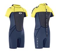 Osprey Origin 3mm Wetsuit, Kids Shortie Summer, Boys and Girls Short Sleeve Wetsuit Neoprene, M, Yellow