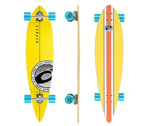 Osprey | Pintail Longboard, 40inch Complete Skateboard,7 Ply Canadian Maple, for Kids Adults and Beginners, Stripe, Multiple Colours, Yellow