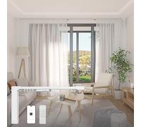 Osprey Smart Curtain Track, 70.8"/1.8m - 129.9"/3.3m, Remote Control and Automation App, Compatible with Alexa, Google, Motorized Curtain Opener for Ceiling and Wall Mounting