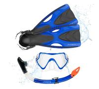 Osprey Adults Snorkel Set with Flippers, 3 Piece Diving Set with Mask Snorkel and Fins for Men and Women, Multiple Colours