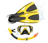 Osprey Snorkel Set with Mask, Snorkel Tube & Flippers, Tempered Glass Lens, Silicone Skirt and Purge Valve, Snorkelling & Scuba Diving Gear for Adults