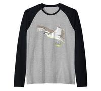 Osprey Watercolor Illustration Raglan Baseball Tee