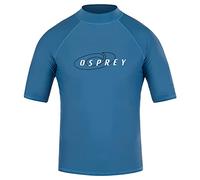 Osprey Zared Mens Rash Vest, Short Sleeve Thermal Swim Vest, UV Protected Swim Top, Blue