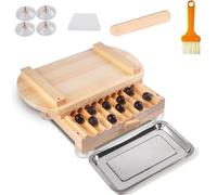 OSPSHPG Tapioca Pearls DIY Tools, Manual Tapioca Pearl Maker Machine with Stainless Steel Tray, Double Positioning Column & Handle, Sesame Balls Forming Machine for Milk Bubble Tea