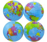 Ospvcwk 4 Pack Inflatable Globe 16 Inch PVC Blow Up Educational Beach Ball