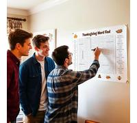 OSQI Giant Thanksgiving Word Search Poster, 90x60 cm Holiday Party Game, Interactive Family Activity with 50 Themed Words, Wall Crossword Puzzle for Adults