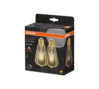 OSRAM 1906 Vintage Edition, E27-base Golden Glass,Warm White (2400K), 725 Lumen, 55W-Replacement, dimmable, 2-Pack