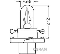 OSRAM 2352MFX6 Light Bulb 12V 2W BX8.4d Pale Green Instrument Panel Light