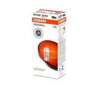 Osram 2841 Original Lamps with Glass Wedge Bases, 24 V, 3 W, Set of 10
