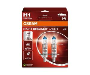 OSRAM 2x H1 NIGHT BREAKER LASER Most Powerful Halogen Bulbs 150%