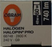 Osram HALOPIN PRO 48 W Halogen Capsule Bulb G9, 230 V, 14mm (1,2,10 & 20 PACK)