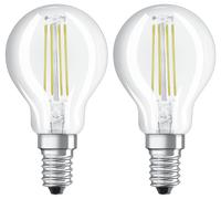 Osram 4W Filament LED Glass Globe SES Bulb - Twin Pack