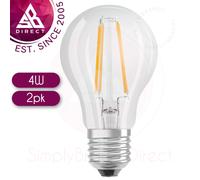 Osram 4W LED Clear Glass GLS ES Light Bulb│Filament│470 Im│Warm White│E27│2 Pk