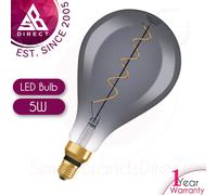 Osram 5 W LED Lamps Light Bulb│1906 Vintage Sprial Filament Smoke Glass GLS│E27