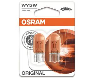 Osram 501A Wy5W Amber 12V 5W Side & Tail Light Bulbs (Twin Blister)