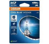OSRAM COOL BLUE® INTENSE H7, +100% more brightness, up to 5,000K, halogen headlight lamp, LED look, Single Blister (1 lamp)