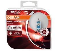 OSRAM Night Breaker Laser (Next Generation) +150% H8 Car Headlight Bulbs (Twin)