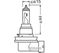 OSRAM 64219L+ Light Bulb H16 12V 19W PGJ19-3 Base Fog Light Halogen White