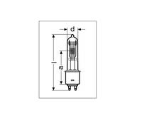 OSRAM 64716, HX600, GKV, 230V/240V, 600W, Socket G9.5, 300H