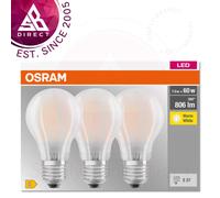 Osram 7 W LED Light Bulb│Frosted Filament│806 Im│Not Dimmable│60W│Warm white│3pk