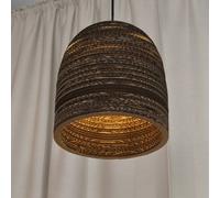 OSRAM BALL BELL pendant light, brown, Ø 26 cm, corrugated cardboard, E27