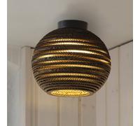 OSRAM BALL ceiling light, brown, Ø 26 cm, corrugated cardboard, E27