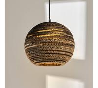 OSRAM BALL pendant light, brown, Ø 26 cm, corrugated cardboard, E27