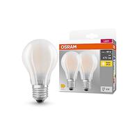 OSRAM Base Classic A Glfr 40 Led Lamp with E27 Base, Classic Bulb Shape, Twin Pack, 4W, 470Lm, 2700K, Warm White Light, Low Heat Output, Long Life, Low Energy Consumption