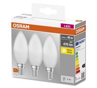 Osram Base Classic B40 5.7 Watt E14 Warm White Frosted LED Bulb - Triple Pack